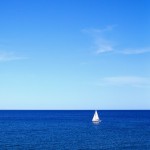Blue-sea-and-white-sail-iPad-wallpaper-igoldhouse